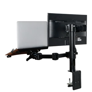 Laptop Mount & LCD Arm Desk Stand fits for 10"-27" Monitor & 11"-15.6" Notebook - Picture 1 of 9