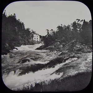 Glass Magic Lantern Slide FALLS AT TROLHATTAN C1890 PHOTO SWEDEN - Picture 1 of 2