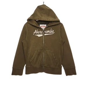 Vintage y2k Abercrombie Fitch Hoodie 00s Sweatshirt Zip Medium Earth Tones  - Bild 1 von 5