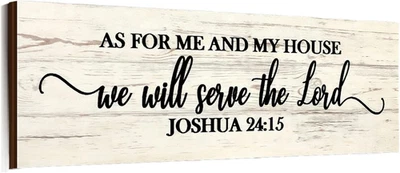 Christian Wall Art Decor, as for Me and My House We Will Serve the Lord Wooden P - Image 1 of 4