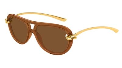 Gafas de sol Bottega Veneta BV1418S 004 marrón unisex nuevas auténticas Foto 1 de 2