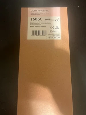 EPSON T606C LIGHT MAGENTA 220ml K3 INK STYLUS PRO 4800 - Image 1 of 2
