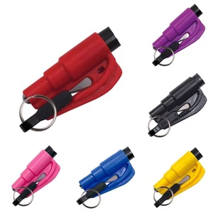 Seat Belt Cutter Emergency Safety  Escape Car Window Breaker Mini Hammer Keyring - Picture 1 of 13
