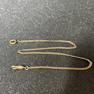 Vintage gold tone watch chain 12 inch 7g marked smqs dual clasp - Picture 1 of 7