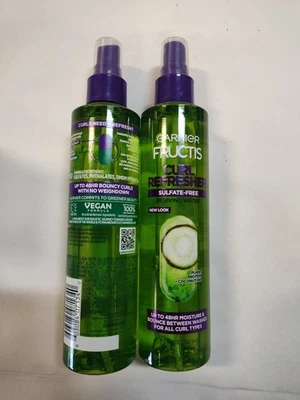 2 x Garnier Fructis Curl Refresher Sulfate Free Reviving Water 8.5 Fl Oz Ea - Image 1 of 4