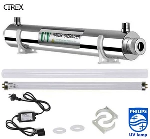 Ultraviolet Water Steriliser Treatment System 25W 1816LPH 304SS Philips Lamp - Picture 1 of 26