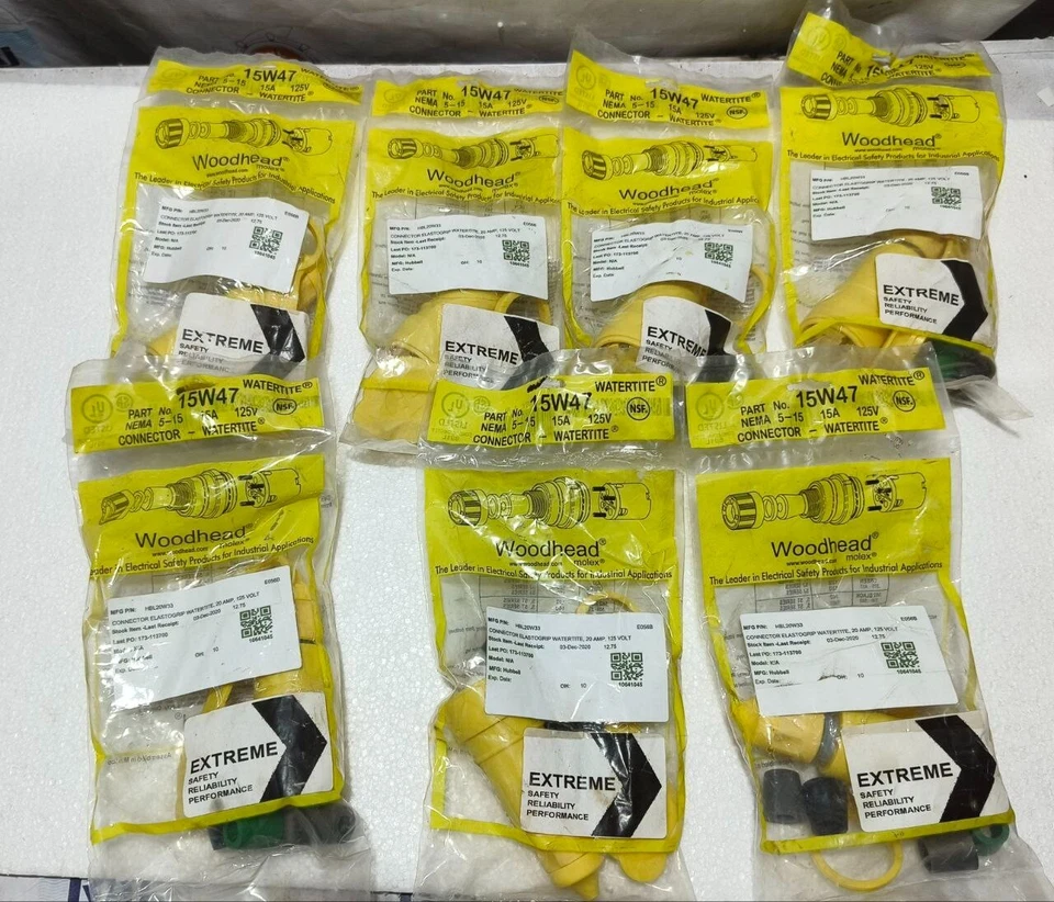 WOODHEAD MOLEX 15W47 WATERTITE FEMALE CONNECTOR 15AMP 125VAC NEMA 5-15 FREE SHIP - image 1 of 4