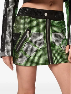 Philipp Plein Plein Switzerland Crystal-Embellished Skirt Size M Exclusive - Picture 1 of 17
