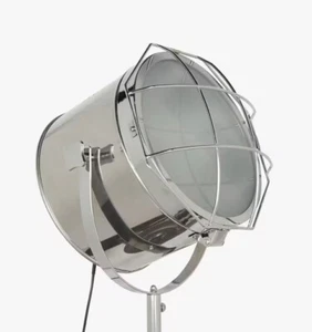 John Lewis Jules Wood Marine Head Steel Floor Lamp Silver (Marks/No Tripod} B+ - Picture 1 of 9