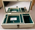 Vintage 'Tallent of Old Bond Street' Musical Jewellery Box - cream and green