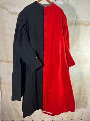 Antique French Theater Costume - Red & Black Wool Dress/ Robe 1930s - Image 1 of 4