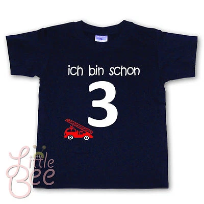 GEBURTSTAG T Shirt ich bin schon 3 WAHL Motiv Wunschname Größe Farbe NEU