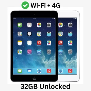 Apple iPad Mini 2 A1490 (32GB Wi-Fi + Unlocked LTE) Tablet - Silver/Black - Picture 1 of 9