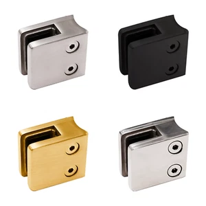 Abrazadera de vidrio trasera redonda de acero inoxidable para vidrio de 1/4” - 3/8” de espesor - 4 paquetes - Imagen 1 de 18