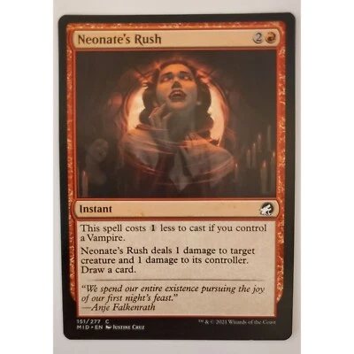 MTG Magic The Gathering Card Neonate's Rush Instant 151/277 Red Innistrad Midnig - Image 1 of 2