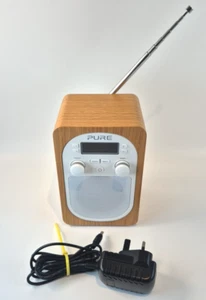 Pure Evoke D2 Portable DAB FM Digital Clock Radio D240 Wood Effect - Picture 1 of 13