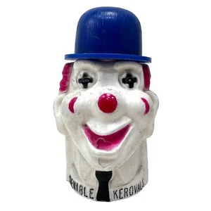 Vtg 1950s Chewable Kerovals Scary Clown French Mime Plastic Empty Vitamin Jar - Picture 1 of 12