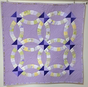 Double wedding quilt patchwork quilt ring diameter 40cm sewing machine Japanes - Picture 1 of 8
