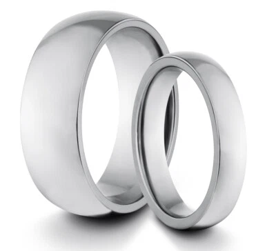 CONJUNTO DE DOS ANILLOS SUYA Y SUYA Titanio Clásico Plata Ajuste Cómodo Alianza de Boda Foto 1 de 3
