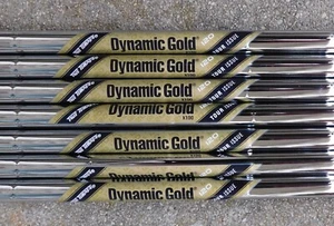 4-PW TRUE TEMPER TOUR ISSUE 120 DYNAMIC GOLD X100 .355" TAPER TIP IRON SHAFTS - Picture 1 of 3