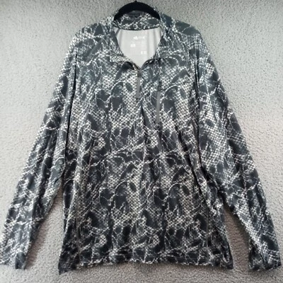 Pullover atlético Silver Bait 1/4 cremallera para hombre XL secado rápido gris negro piel de serpiente Foto 1 de 4
