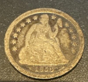 Sitzende Liberty One Dime. 1856 ordentliche Erhaltung!! - Bild 1 von 2