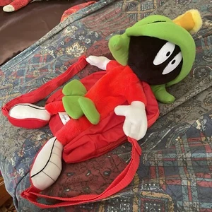 New Vintage 90s 1998 Looney Tunes Marvin the Martian Plush Backpack NWOT Rare - Picture 1 of 13