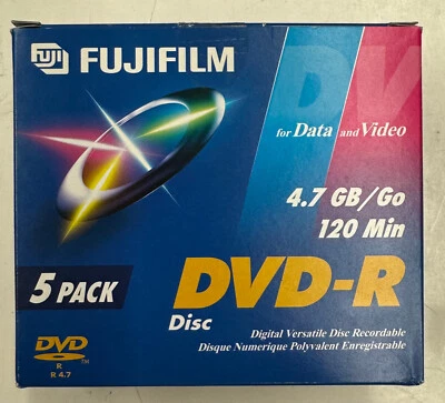 Fujufilm "DVD-R" 5 pack 4.7 GB/Go 120 min (DVD-R 4.7GB 5PK) - Image 1 of 4