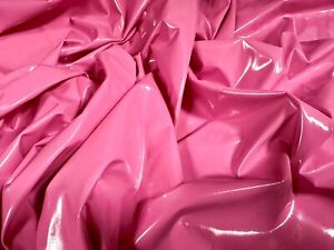 High Gloss Shiny Stretch Pvc Fabric, Per Metre - Plain - Hot Pink
