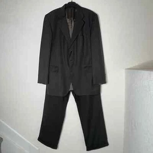 Oscar Dela Renta Wool Tencel Blend 2 Piece Mens Suit 42R W36 Brown *READ Desc - Picture 1 of 23