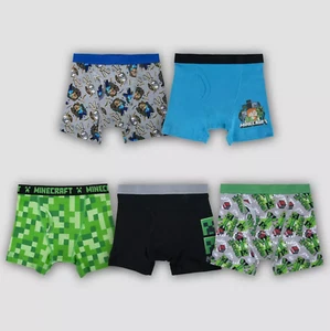 New Boys' Minecraft 5pk Boxer Briefs Underwear - Size 4 - Picture 1 of 7