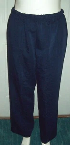Pantalones talla grande Alfred Dunner azul oscuro con cintura elástica con bolsillos delanteros - Imagen 1 de 3