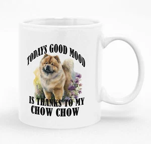 Water colour CHOW CHOW Mug-11oz Ceramic Mug with Funny Quote with Coaster Option - Picture 1 of 12