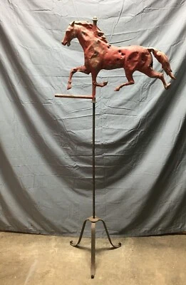 Antigua veleta de cobre roja vintage del siglo XIX para correr caballo 632-22B Foto 1 de 4