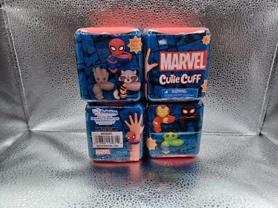 Marvel Spiderman Hulk Pack of 4 Pieces Marvel Heroes Cutie Cuff Plush Slap Band - Image 1 of 4