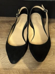 TALBOTS BLACK LANEY SLINGBACK Sz 8.5 Great Condition - Picture 1 of 8