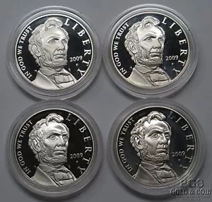 (4) 2009 Abraham Lincoln Proof Commemorative Silver Dollar Box & COA 27884 - Picture 1 of 6