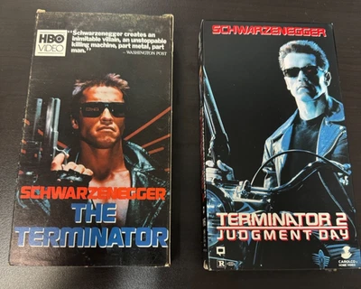 Lot - The Terminator + Terminator 2 - RARE HBO VIDEO Release VHS Movie VHS Tapes - Image 1 of 3