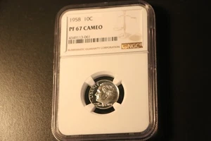 1958 Roosevelt Silver Dime PR67CAM NGC. In New Brown Holder No Delivery Cost - Picture 1 of 2