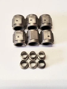 4AN STAINLESS STEEL NUT AND SLEEVE FOR 1/4 NITROUS OR BRAKE HARD LINE (6ea) - Bild 1 von 1