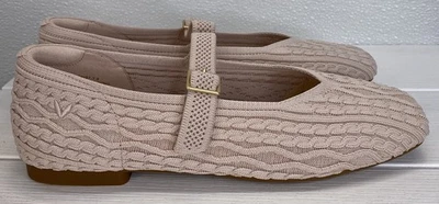 Viavia Margot Mary Janes Ballet Flats Women's Size 7-7.5 Cable Knit Blush Casual - Image 1 of 4