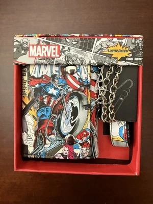 Marvel Captain America Chain Wallet – Trifold Wallet - Motorcycle Design NEW - Image 1 of 4