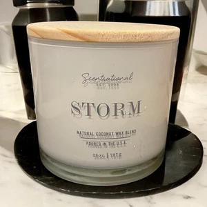 Scentsational Storm Scented Candle 26 oz NEW Wooden Lid Soy Blend Home Fragrance - Picture 1 of 1