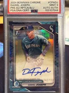 2024 Bowman Chrome Dawel Joseph Blue Reptilian Auto /150 1st Bowman PSA 9 MINT - Picture 1 of 3
