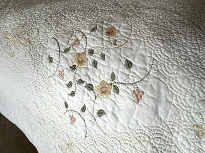 Dulce Edredón 100% Algodón 90X90" Galleta Barril Colores Sutiles Floral Muy Bonito Foto 1 de 4