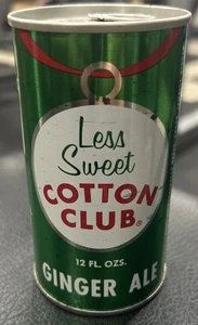 Vintage COTTON CLUB GINGER ALE 12 Oz. Steel Empty Sealed Pull Tab Soda Can - Picture 1 of 6