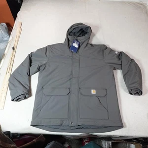 Carhartt Waterproof Jacket Mens Large Gray Super Dux Insulated Rain Defender - Picture 1 of 14