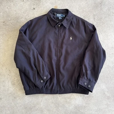 Vintage Polo By Ralph Lauren Harrington Jacket Men's XL Full Zip White Pony Blue - Image 1 of 4