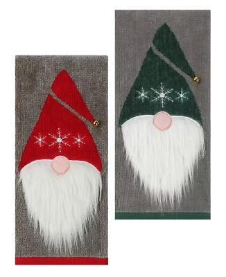 Toallas de Mano Gris Navidad 2 Piezas Gnomos Barbas Esponjosas para Baño o Cocina Foto 1 de 4