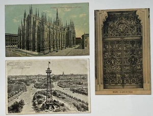 3 Antique Postcards Carte Postale Milano Milan Italy Door Cathedral Stigler 1900 - Picture 1 of 2